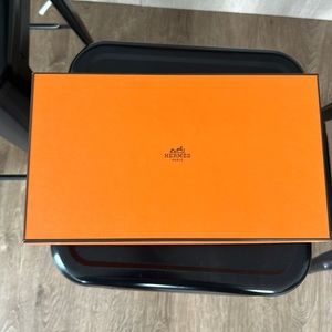 Hermes shoe box w 2 dust bags and ribbon